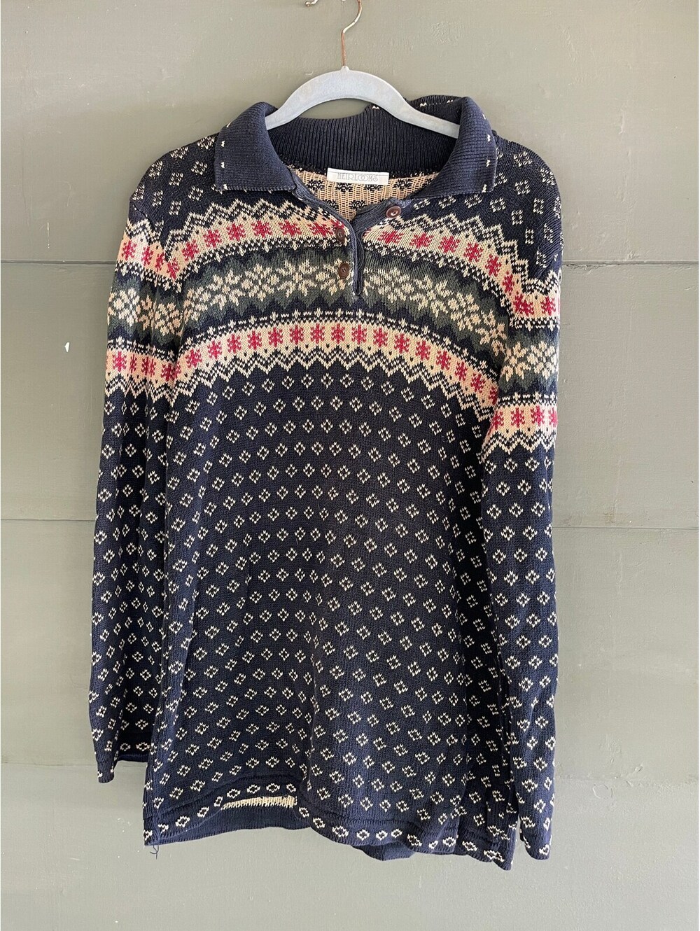 Vintage 80s sweater fair aisle preppy medium to large